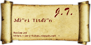 Jári Titán névjegykártya